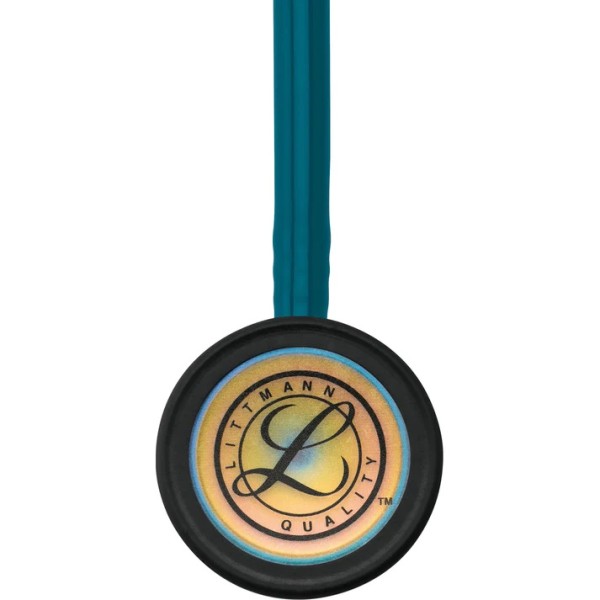 3M Littmann Classic III Monitoring Stethoscope - Rainbow Finish Chestpiece, Caribbean Blue Tube (5807)