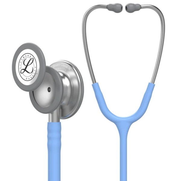 3M Littmann Classic III Monitoring Stethoscope - Standard Finish Chestpiece, Ceil Blue Tube (5630)