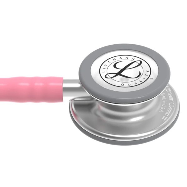 3M Littmann Classic III Monitoring Stethoscope - Standard Finish Chestpiece, Pearl Pink Tube (5633)