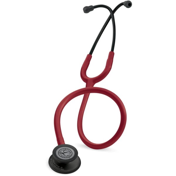 3M Littmann Classic III Monitoring Stethoscope - Black Finish Chestpiece, Burgundy Tube (5868)