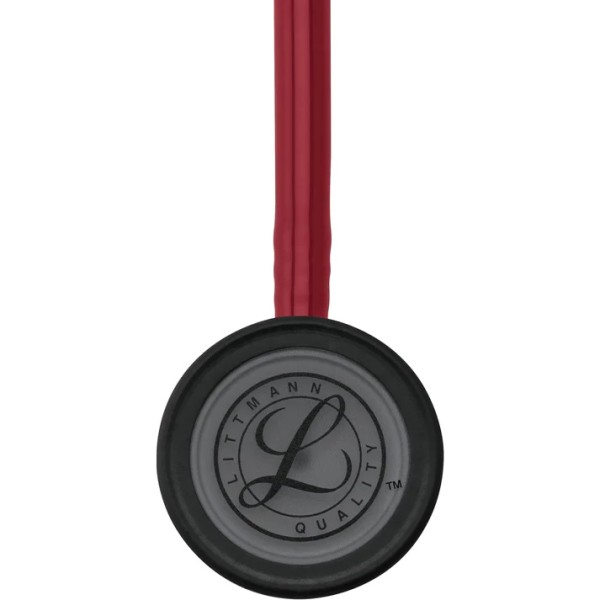 3M Littmann Classic III Monitoring Stethoscope - Black Finish Chestpiece, Burgundy Tube (5868)