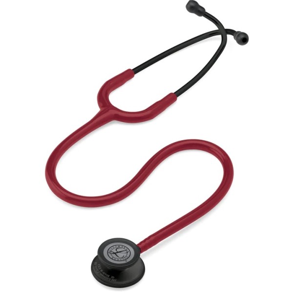 3M Littmann Classic III Monitoring Stethoscope - Black Finish Chestpiece, Burgundy Tube (5868)