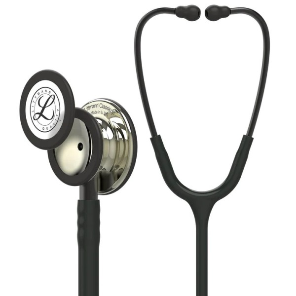 3M Littmann Classic III Monitoring Stethoscope - Champagne Finish Chestpiece, Black Tube (5861)