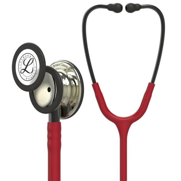 3M Littmann Classic III Monitoring Stethoscope - Champagne Finish Chestpiece, Burgundy Tube (5864)