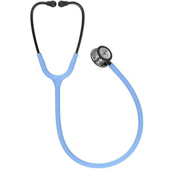 3M Littmann Classic III Monitoring Stethoscope - Mirror Finish Chestpiece, Celi Blue Tube, Smoke Stem (5959)