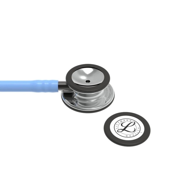 3M Littmann Classic III Monitoring Stethoscope - Mirror Finish Chestpiece, Celi Blue Tube, Smoke Stem (5959)