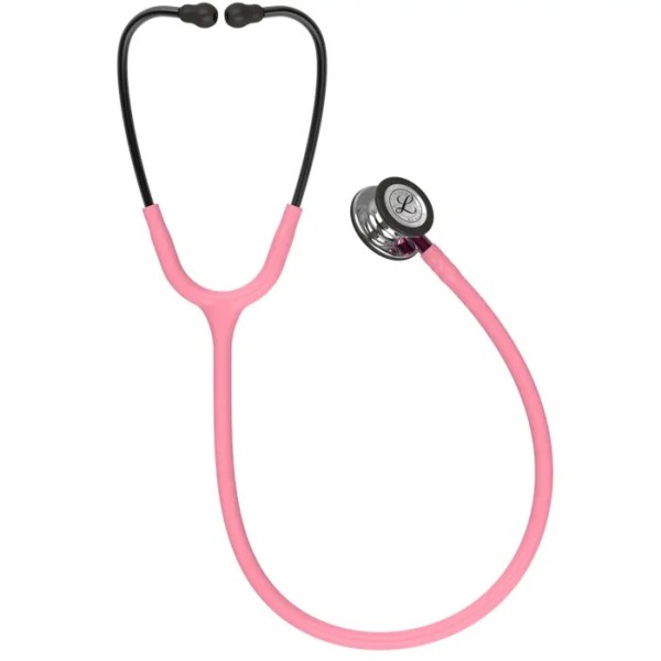 3M Littmann Classic III Monitoring Stethoscope - Mirror Finish Chestpiece, Pearl Pink Tube, Pink Stem (5962)