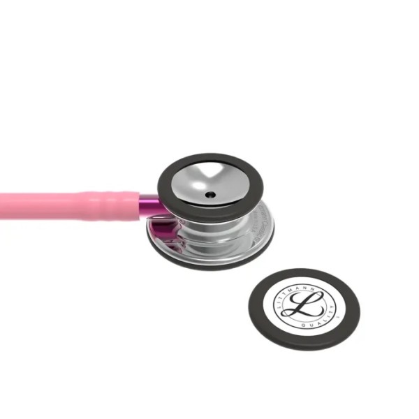 3M Littmann Classic III Monitoring Stethoscope - Mirror Finish Chestpiece, Pearl Pink Tube, Pink Stem (5962)