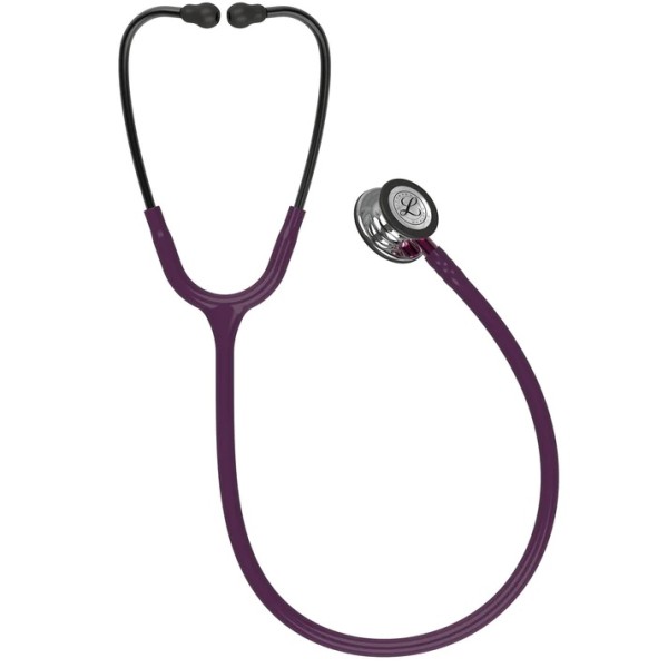 3M Littmann Classic III Monitoring Stethoscope - Mirror Finish Chestpiece, Plum Tube, Pink Stem (5960)