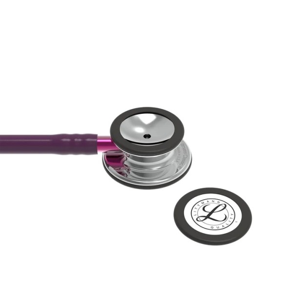 3M Littmann Classic III Monitoring Stethoscope - Mirror Finish Chestpiece, Plum Tube, Pink Stem (5960)