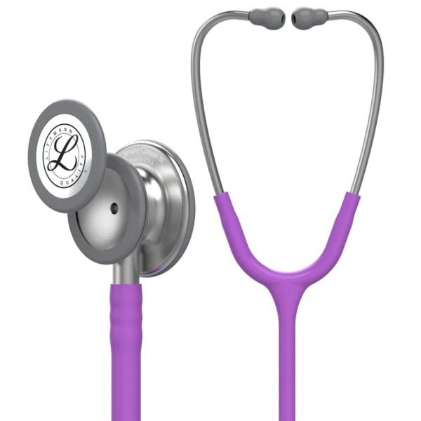 3M Littmann Classic III Monitoring Stethoscope - Standard Finish Chestpiece, Lavender Tube (5832)