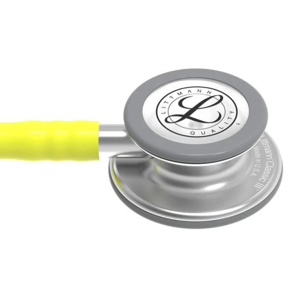 3M Littmann Classic III Monitoring Stethoscope - Standard Finish Chestpiece, Lemon-Lime Tube (5839)