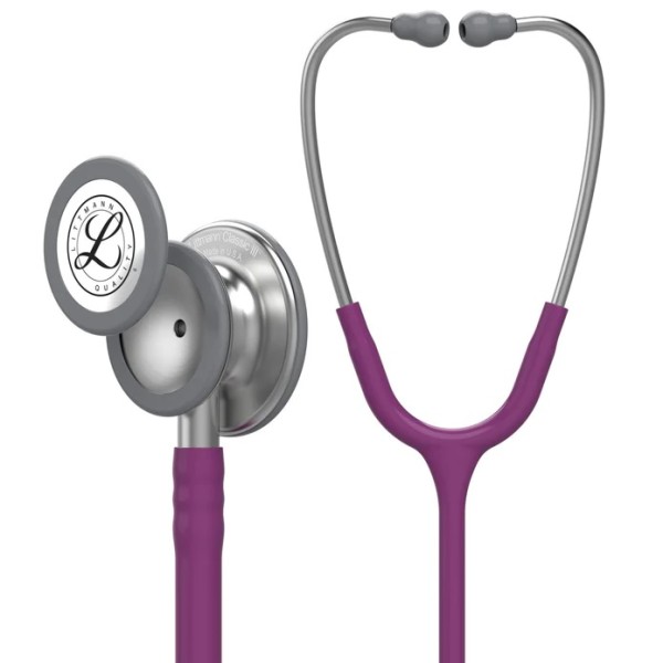 3M Littmann Classic III Monitoring Stethoscope - Standard Finish Chestpiece, Plum Tube (5831)