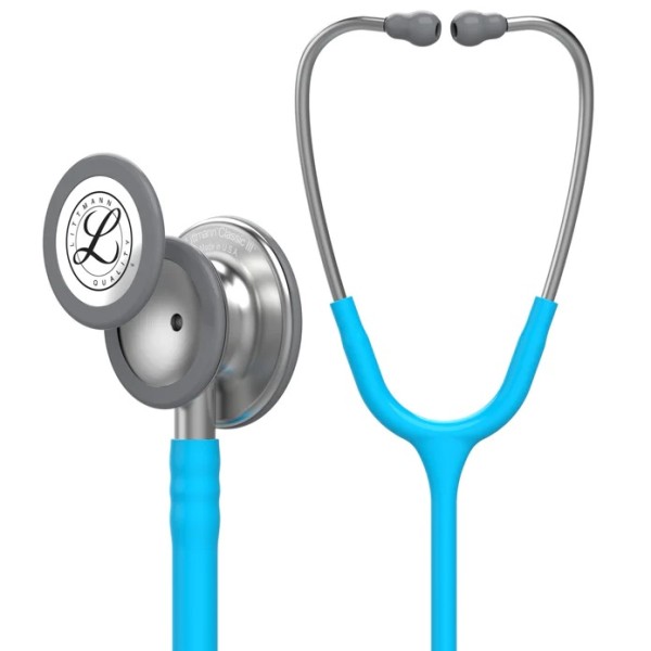 3M Littmann Classic III Monitoring Stethoscope - Standard Finish Chestpiece, Turquoise Tube (5835)