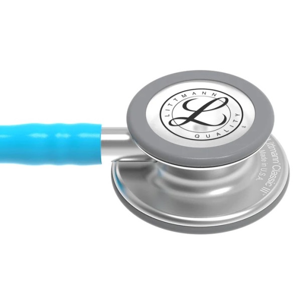 3M Littmann Classic III Monitoring Stethoscope - Standard Finish Chestpiece, Turquoise Tube (5835)