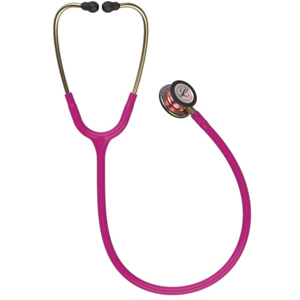 3M Littmann Classic III Monitoring Stethoscope - Rainbow Finish Chestpiece, Raspberry Tube (5806)