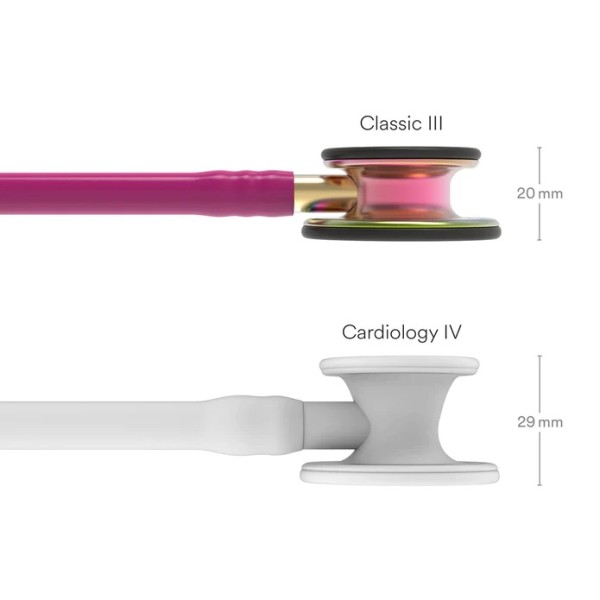 3M Littmann Classic III Monitoring Stethoscope - Rainbow Finish Chestpiece, Raspberry Tube (5806)