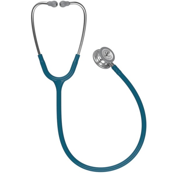 3M Littmann Classic III Monitoring Stethoscope - Standard Finish Chestpiece, Caribbean Blue Tube (5623)