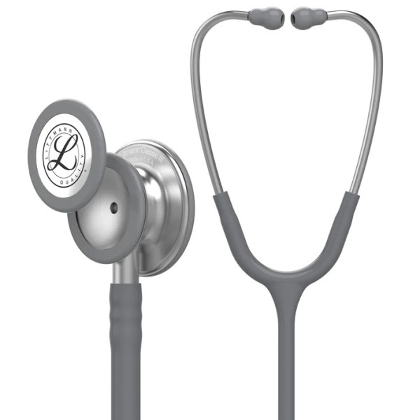 3M Littmann Classic III Monitoring Stethoscope - Standard Finish Chestpiece, Grey Tube (5621)