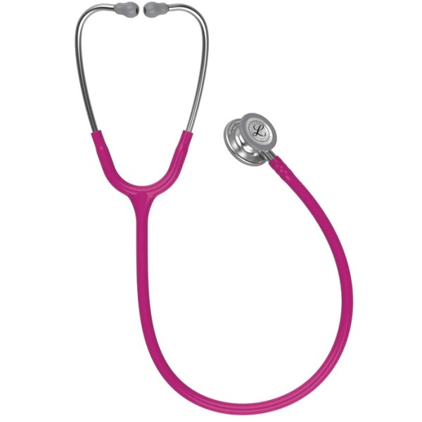 3M Littmann Classic III Monitoring Stethoscope - Standard Finish Chestpiece, Raspberry Tube (5648)