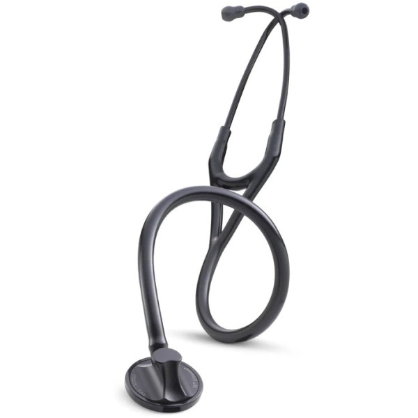 3M Littmann Master Cardiology Stethoscope, Black Plated Chestpiece and Eartubes, Black Tube (2161)