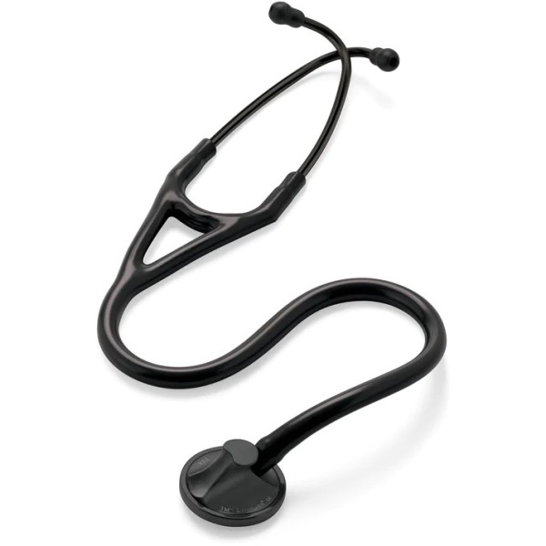 3M Littmann Master Cardiology Stethoscope, Black Plated Chestpiece and Eartubes, Black Tube (2161)