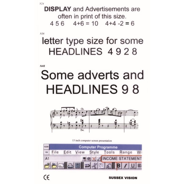 AW Eye Chart Reading Test Type No. 301 (AW301)