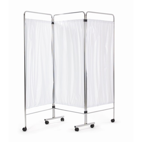 AW Select 4-Section Ward Screen with White Curtains (AWS-H63001/4/WHITE)