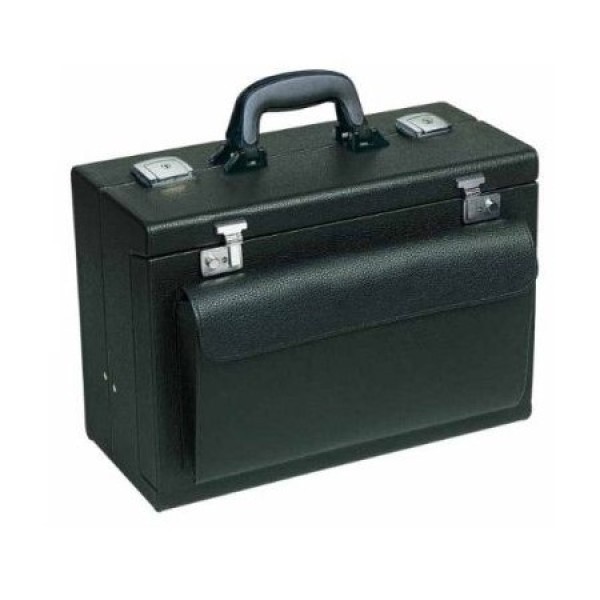 Bollmann Medica 2000 Case - Black Leather with Additional Front Pocket (1.21.121)