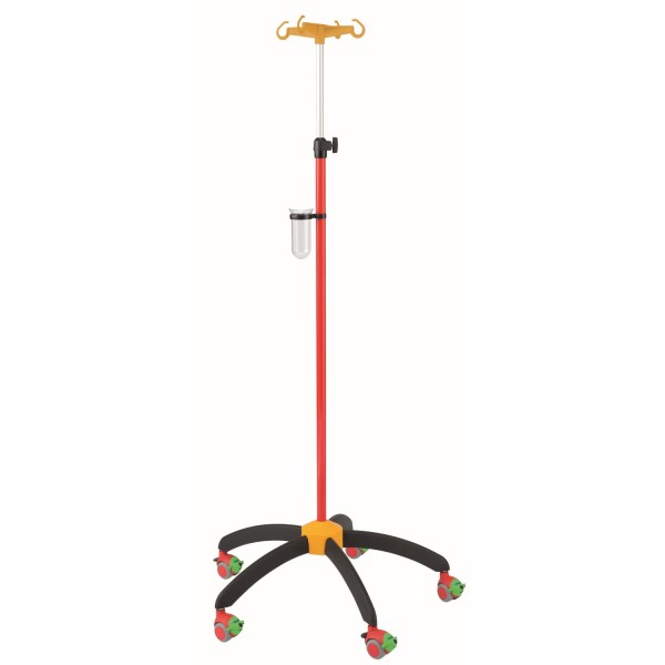 Paediatric IV Drip Stands - Red With Airplane Castors (I-HA4125)