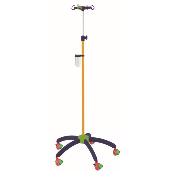 Paediatric IV Drip Stands - Yellow With Airplane Castors (I-HA4130)
