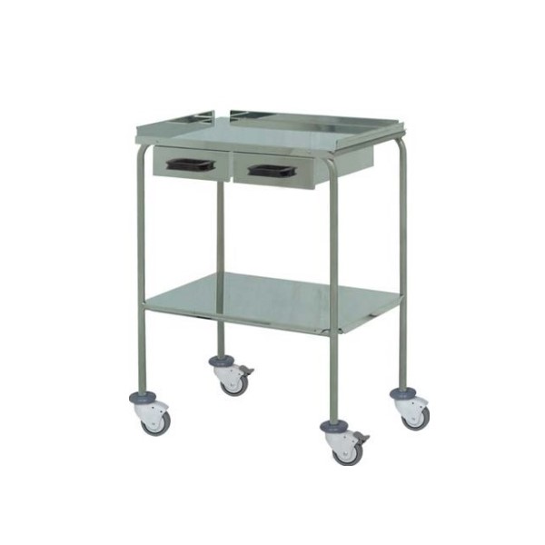 AWS-H20160 Select Treatment Trolley with Guard Lip, 2 Shelves & Double Drawer (AWS-H20160)