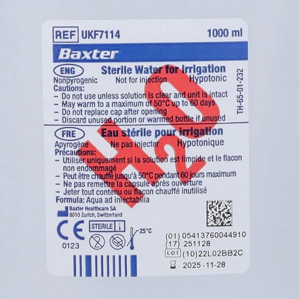 Baxter Sterile Water 1L (Pack of 6) (709-6605)