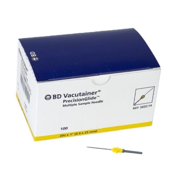 BD Multi-sample Needles 20g x 1 Inch (Box of 100) (360214)