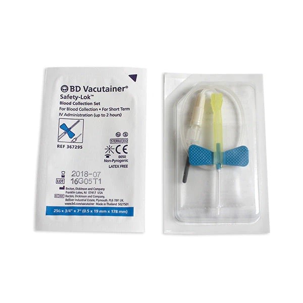 BD Vacutainer Blood Collection Set 0.75 Inch 25g Needle 7 Inch Tubing (Pack of 50) (367295)
