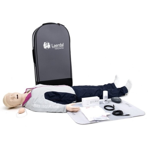 Laerdal Resusci Anne QCPR Airway Head Full Body with Trolley Bag (172-01260)