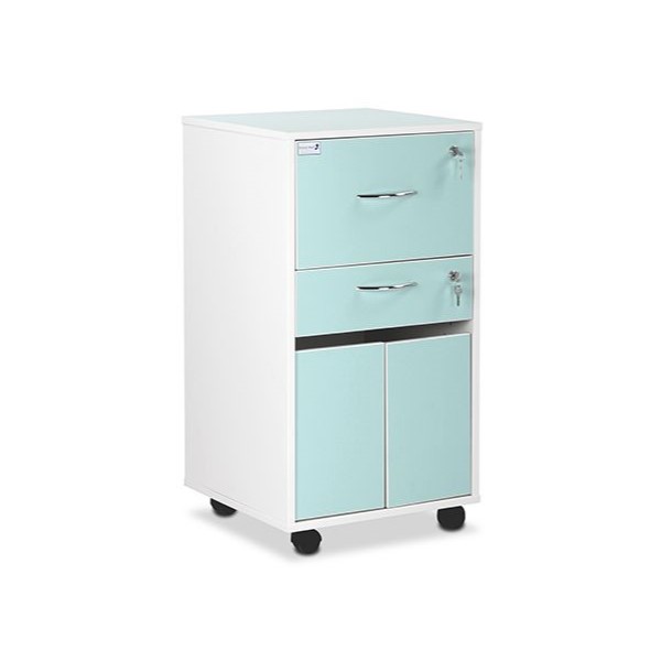 Bristol Maid Bedside Cabinet - Single Upper Drawer, Personal Effects Drawer and Lower Cupboard with Double Doors - Two-Tone (BC1CPD/GW)