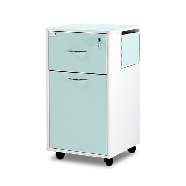 Bristol Maid Bedside Cabinet - Upper Section, Rear Side Doors and Lower Drawer with Recessed Shelf - Two-Tone (BC3D/GW)