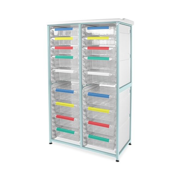 Bristol Maid Caretray Racks - Mild Steel, Static, Double Column, 6 x Shallow Trays + 12 x Deep Trays (CRMS2/16/6S12D)