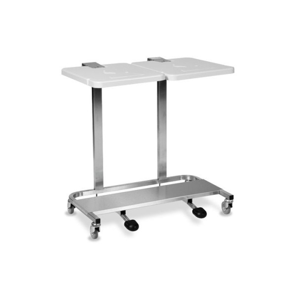 Bristol Maid  Stainless Steel Linen Trolley - Cantilever Frame, Double Bag & Pedal Operated (WT62PLSS)
