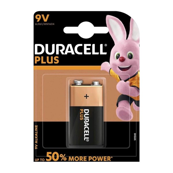 Duracell Plus PP3 Battery 9V Alkaline (Single) (6LR61) (MN1604)