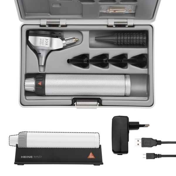 Heine Beta 200 F.O. Set LED - USB Rechargeable Handle + USB Cord + Plug-in Power Supply (B-141.28.388)