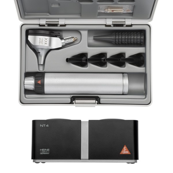 Heine Beta 200 F.O. Otoscope Set LED - Rechargeable Handle + NT4 Table Charger (B-141.24.420)