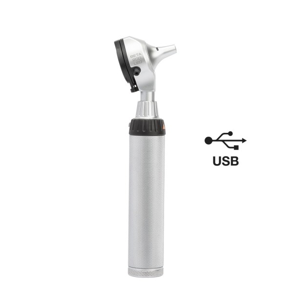 Heine Beta 200 F.O. Otoscope Kit LED - USB Rechargeable Handle + USB Cord + Plug-in Power Supply (B-011.28.388)