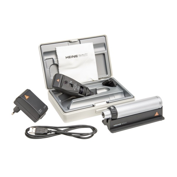 Heine Beta 200 LED Retinoscope Set - Beta4 USB Rechargeable Handle + USB Cord + Plug-in Power Supply (C-034.28.388)