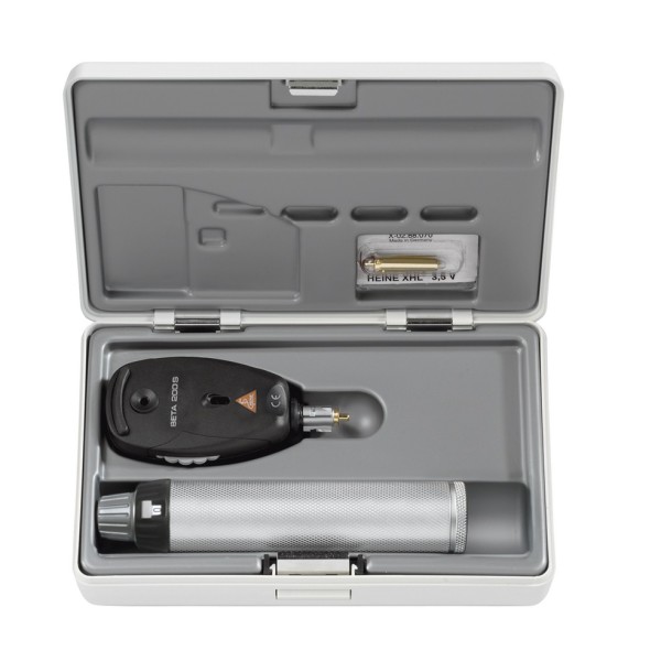 Heine Beta 200S Ophthalmoscope Set 3.5V - Beta4 USB Rechargeable Handle + USB Cord + Plug-in Power Supply (C-261.27.388)