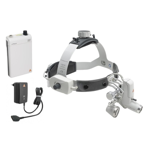 Heine ML4 LED HeadLight Kit - HR Binocular Loupe 2.5x/420mm + mPack + Plug-in transformer (J-008.31.453)