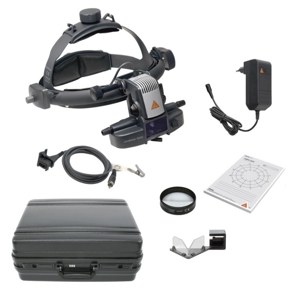 Heine OMEGA 500 LED Binocular Indirect Ophthalmoscope Set - Plug in transformer (C-283.41.320)