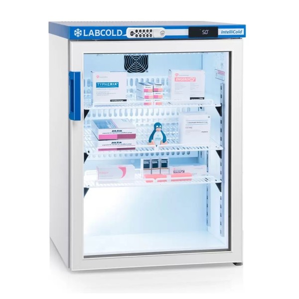 Labcold IntelliCold Glass Door Pharmacy Fridge / Vaccine Refrigerator with Touch Screen and Digital Door Lock (150 Litres) (RLDG0519Diglock)
