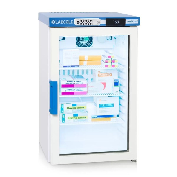 Labcold IntelliCold Glass Door Pharmacy Fridge / Vaccine Refrigerator with Touch Screen and Digital Door Lock (66 Litres) (RLDG0219Diglock)